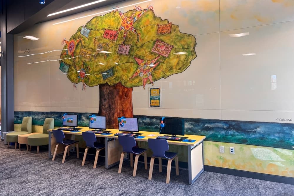 Children's computer area at the library
