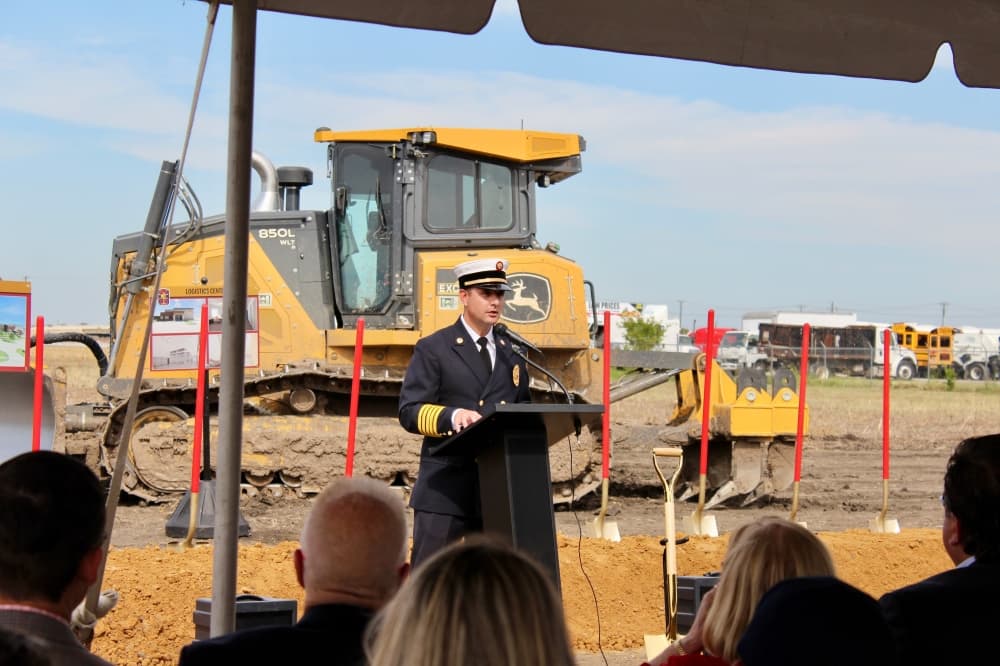 Fire Chief Paul Dow speaking