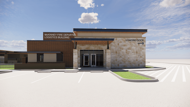 McKinney Fire Department Logistics building exterior rendering