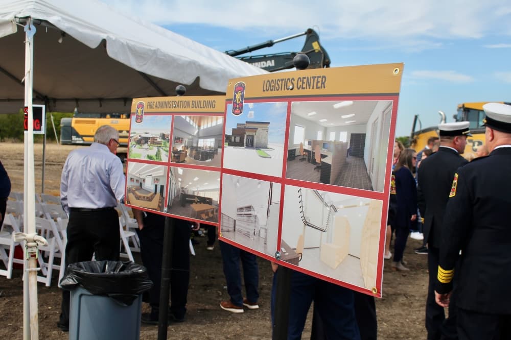 Renderings of the project on display boards