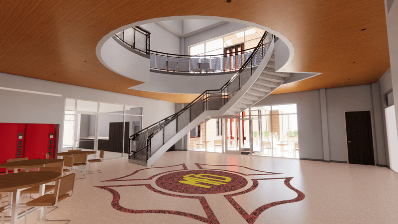 Rendering of the interior of the fire administration building