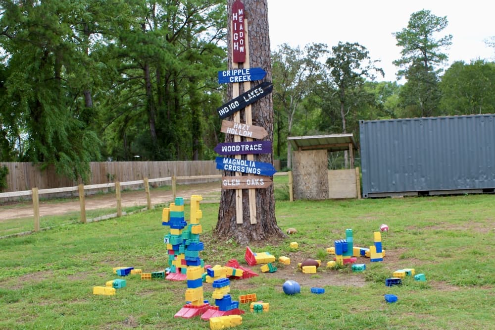 Kids play area with blocks