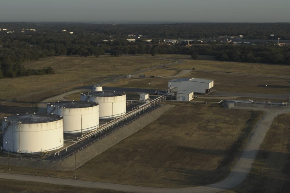 An aerial view of Flint Hill Resources Bastrop terminal. 