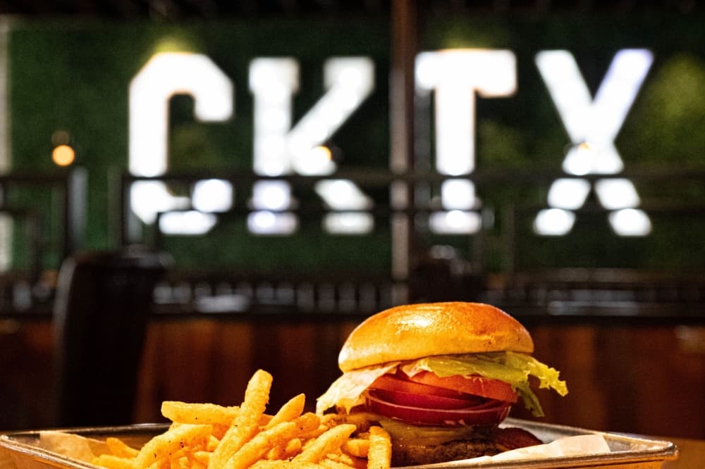 A photo of a burger and fries at Cutten Kitchen