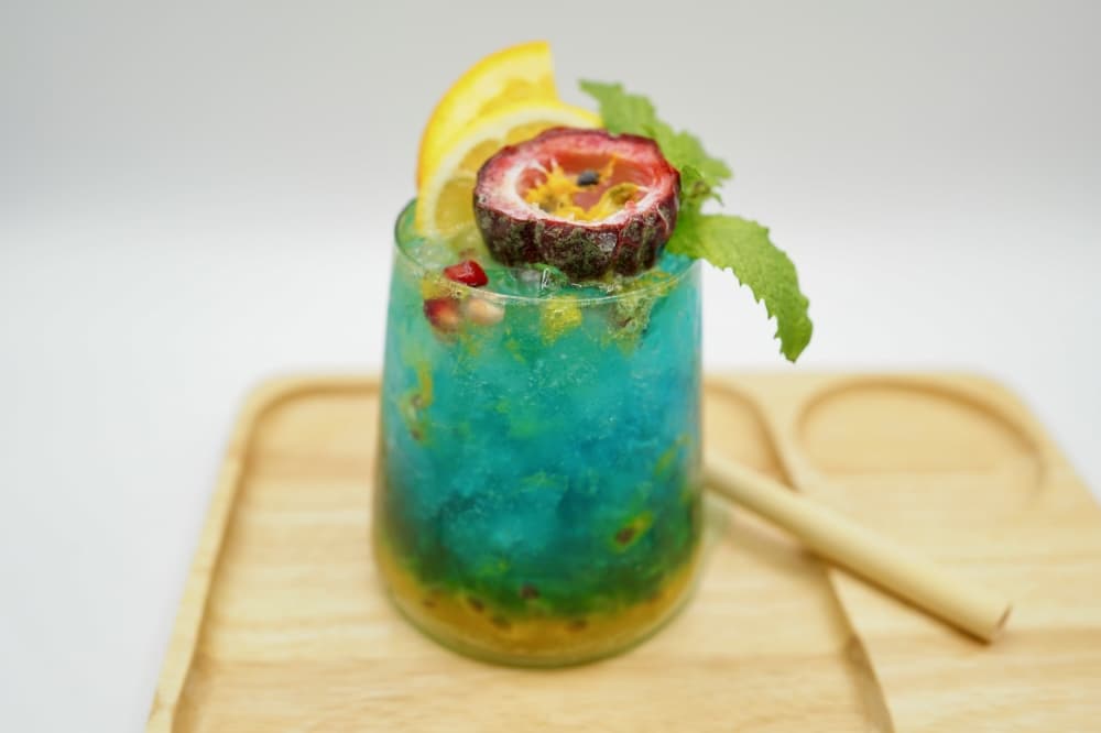Colorful blue drink