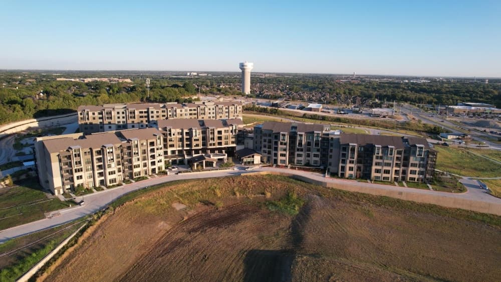 Aerial view of the development