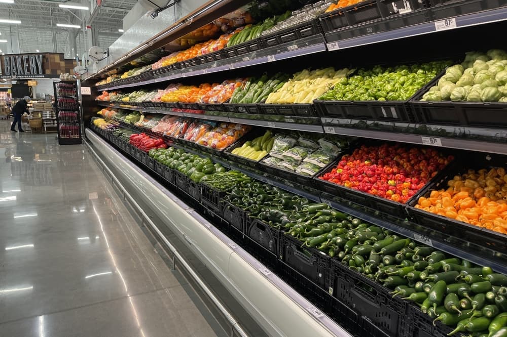 Produce at the new H-E-B in Manvel, Texas