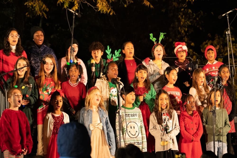 A group of children singing