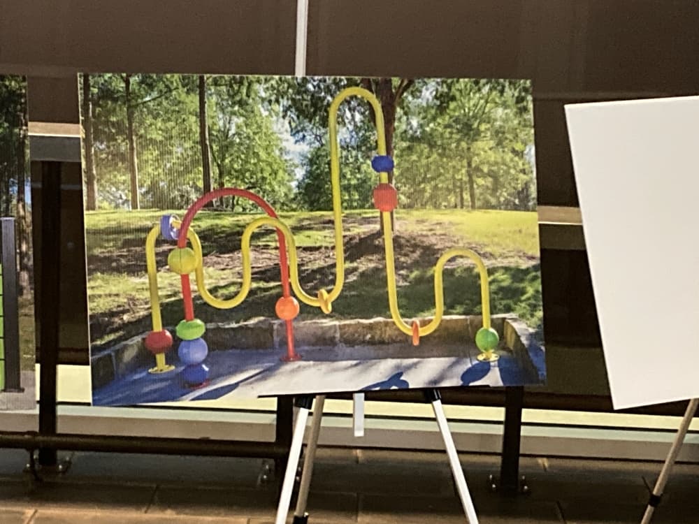 A rendering of a bike rack
