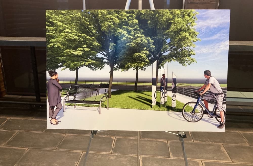 A rendering of a bike rack