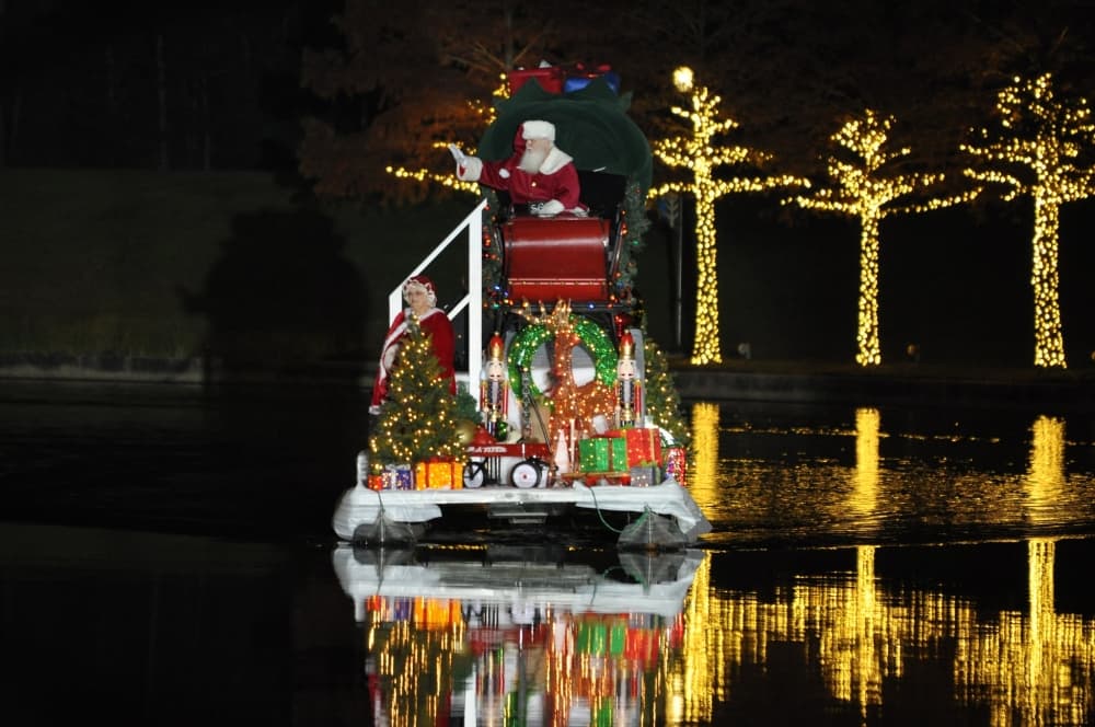 Santa floating on Waterway 