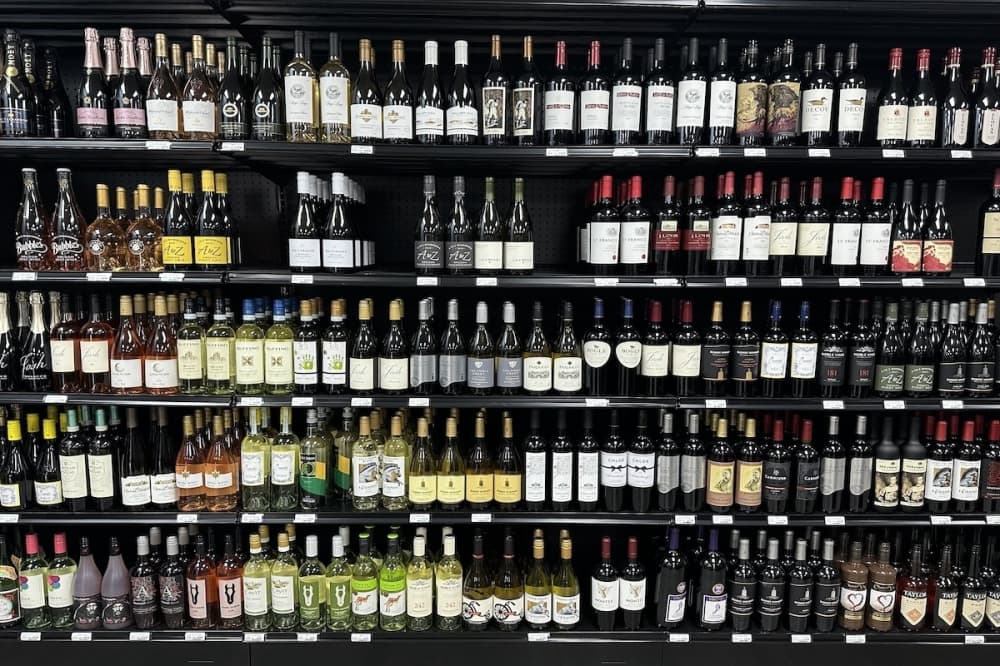 A wall of wine