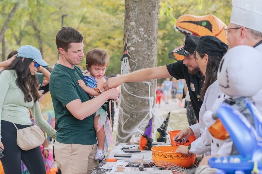 Candy being given to a child
