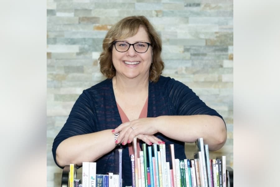 Picture of woman with books