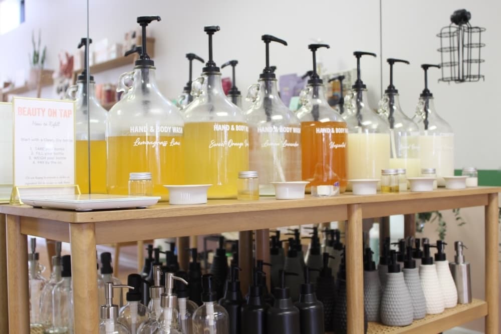 Refill soap station.