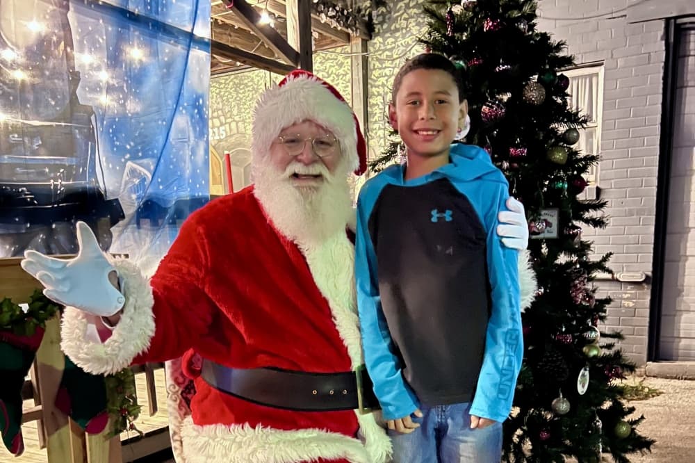 Santa and kid