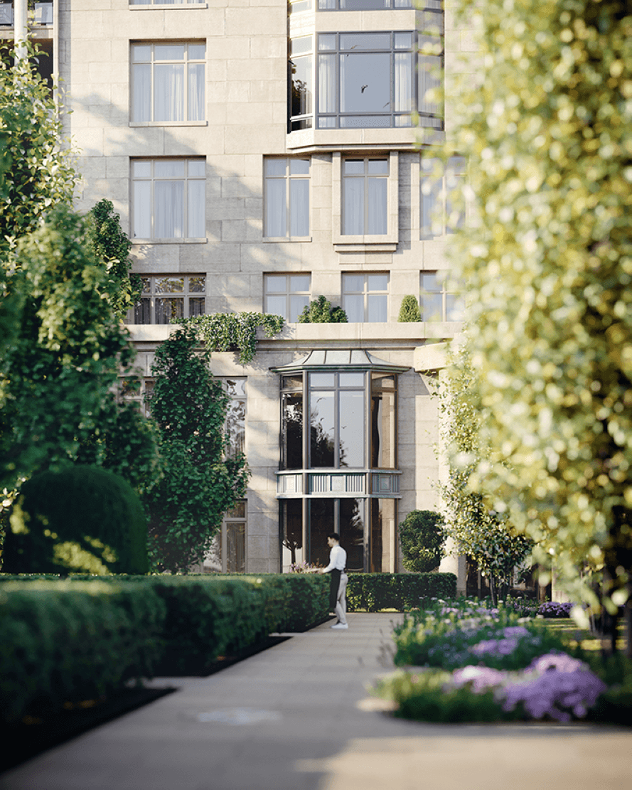 Rendering of building entrance