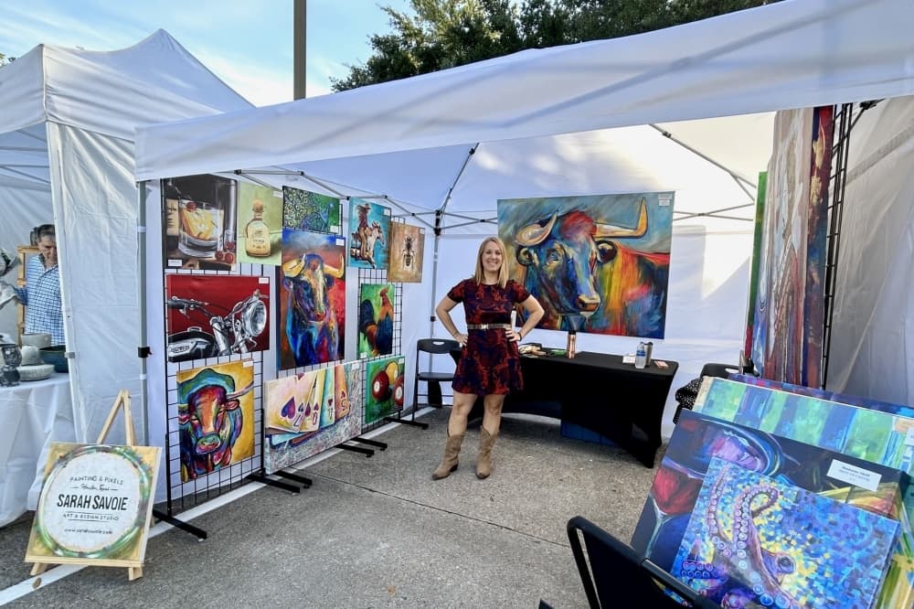 Art gallery with painting 