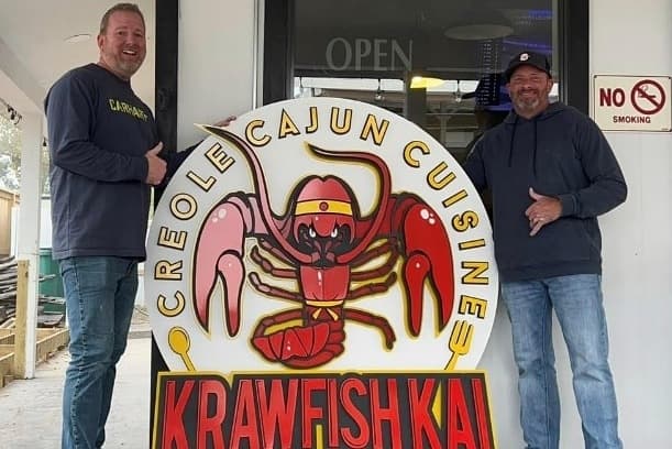Ryan Routt [left] and Joe Dupree [right] are planning to open Krawfish Kai in Montgomery around January 2024. (Courtesy Krawfish Kai)