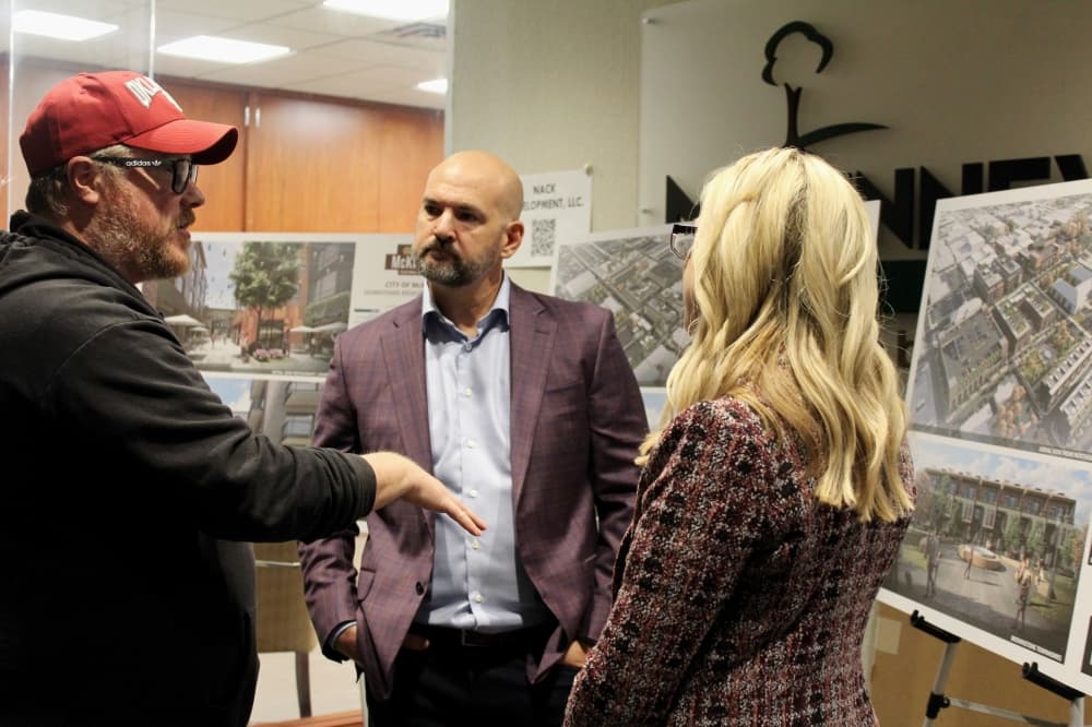 A McKinney community member speaking to Nack Development representatives