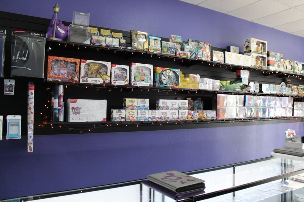 shelvings of trading card games