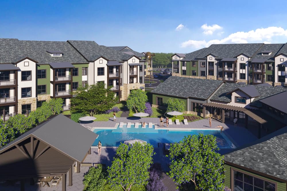 Rendering of Trailhead at Creek Trail's resort-style pool