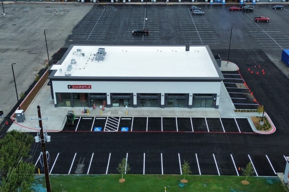 Shopping center, Chipotle now complete along FM 1960 in north Houston