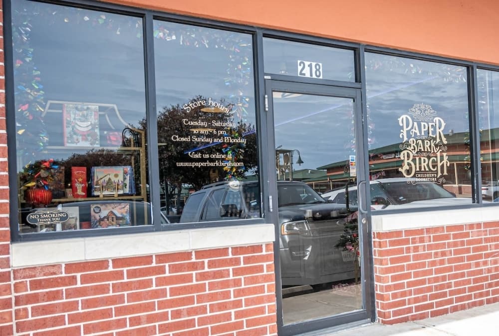 The brick storefront is pictued.