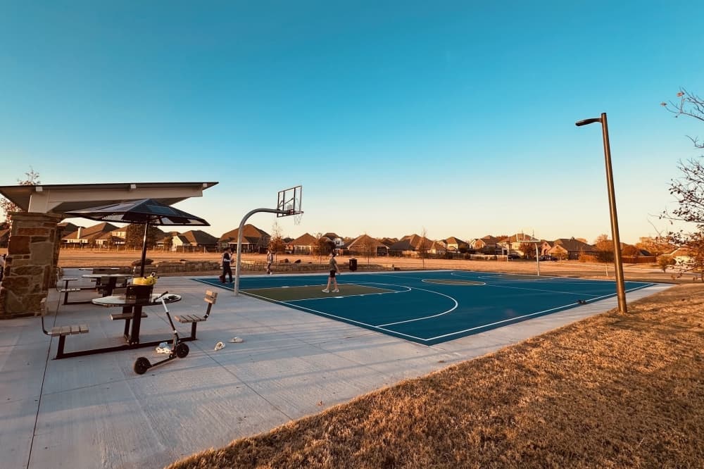 Empty basketball court