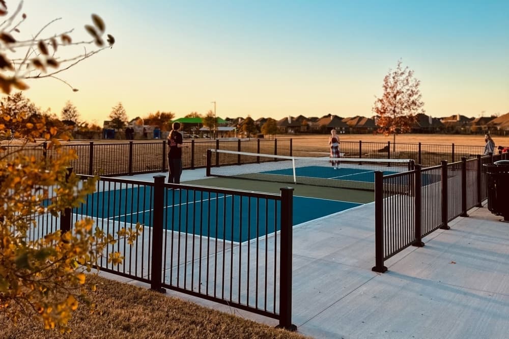 Empty pickleball court