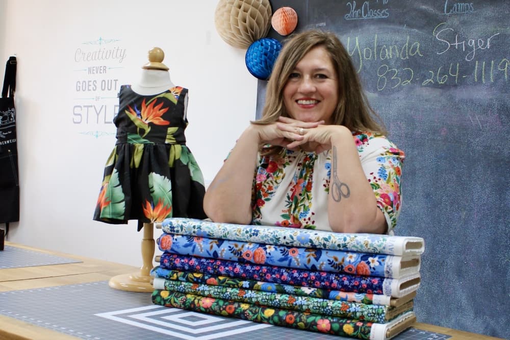 owner placing arms on patterns 