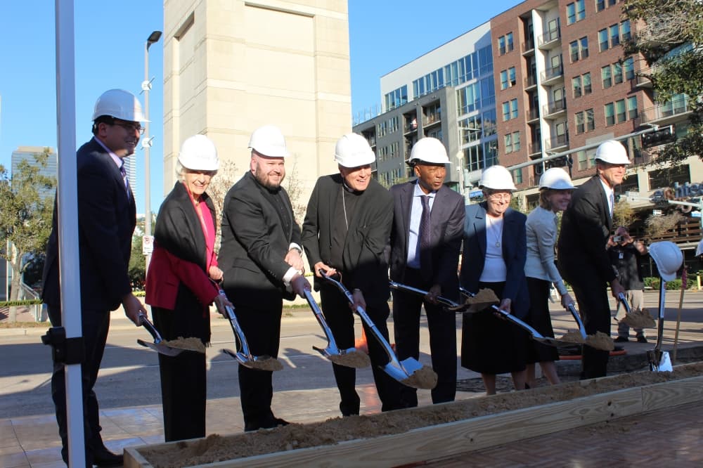 Sacred Heart in Houston breaks ground on plaza space dedicated to Archbishop Joseph Fiorenza
