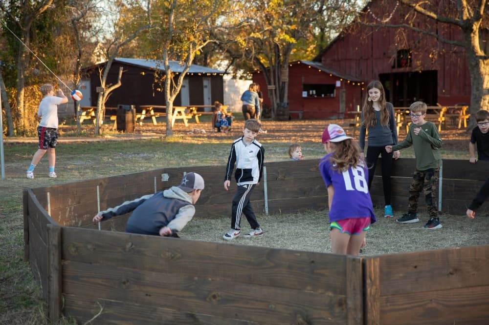 Kids playing Gaga ball