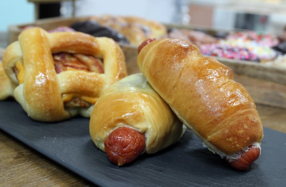 Kolaches and other savory menu items.