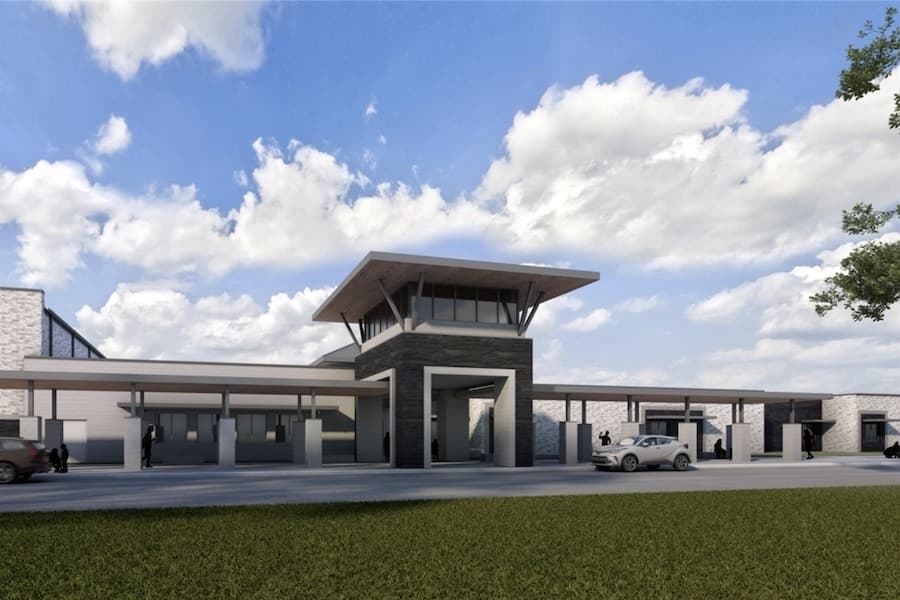 a rendering of an exterior of an elementary school