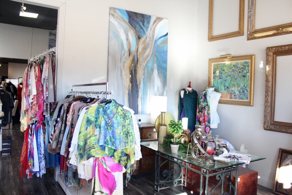 Women's clothing, artwork and accessories
