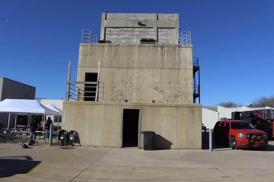 Picture of a current fire training building. 