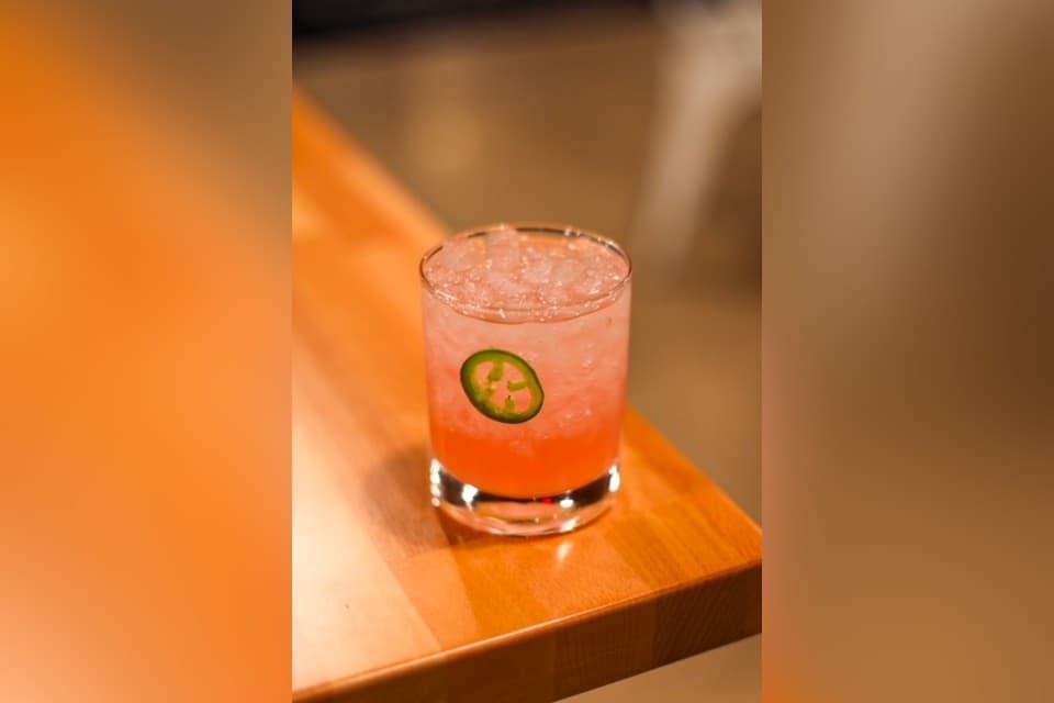 Pink cocktail drink