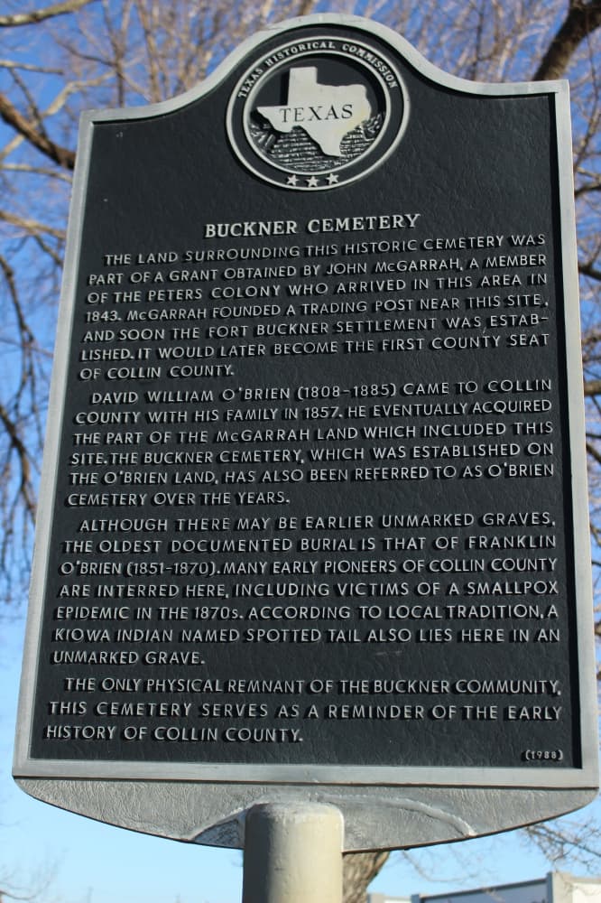 Buckner Cemetery historical marker