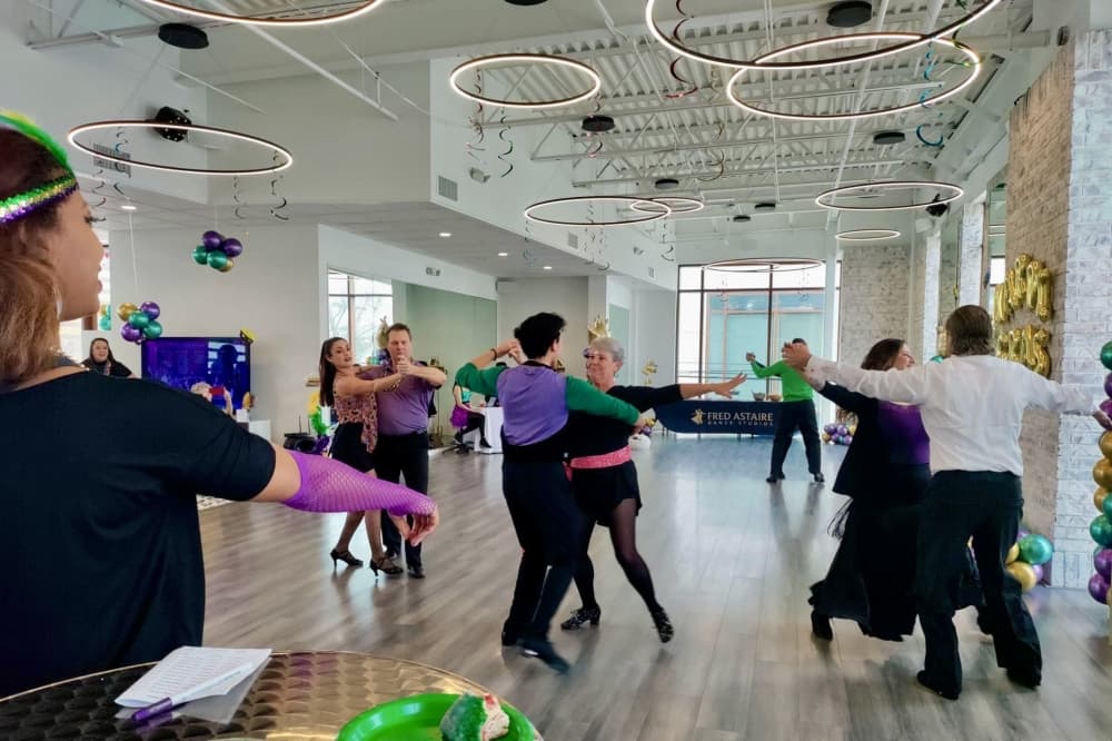 dancing in a dance studio