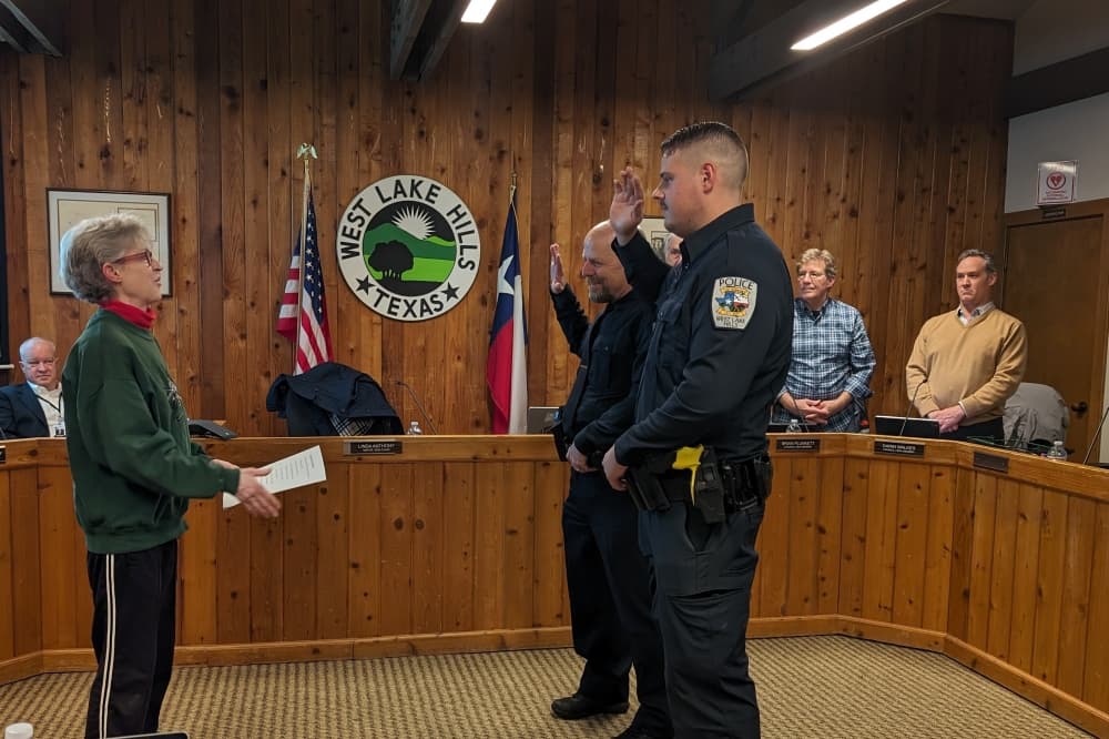 West Lake Hills swears in 2 new police officers