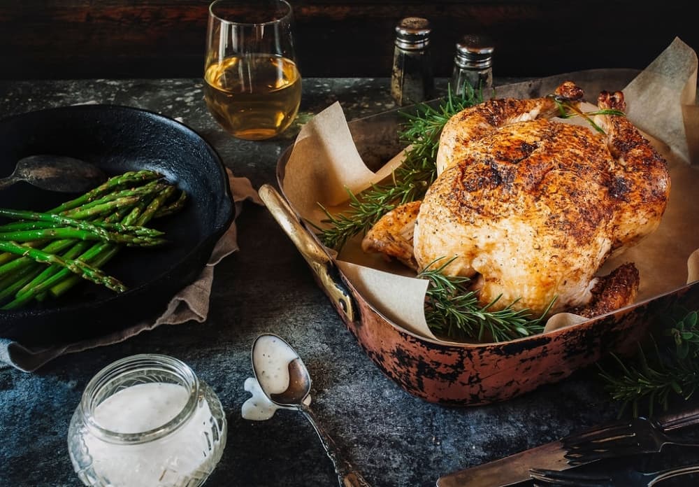 Roasted chicken and sides