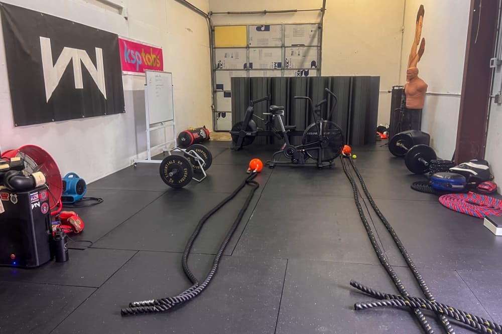 Gym with workout equiptment