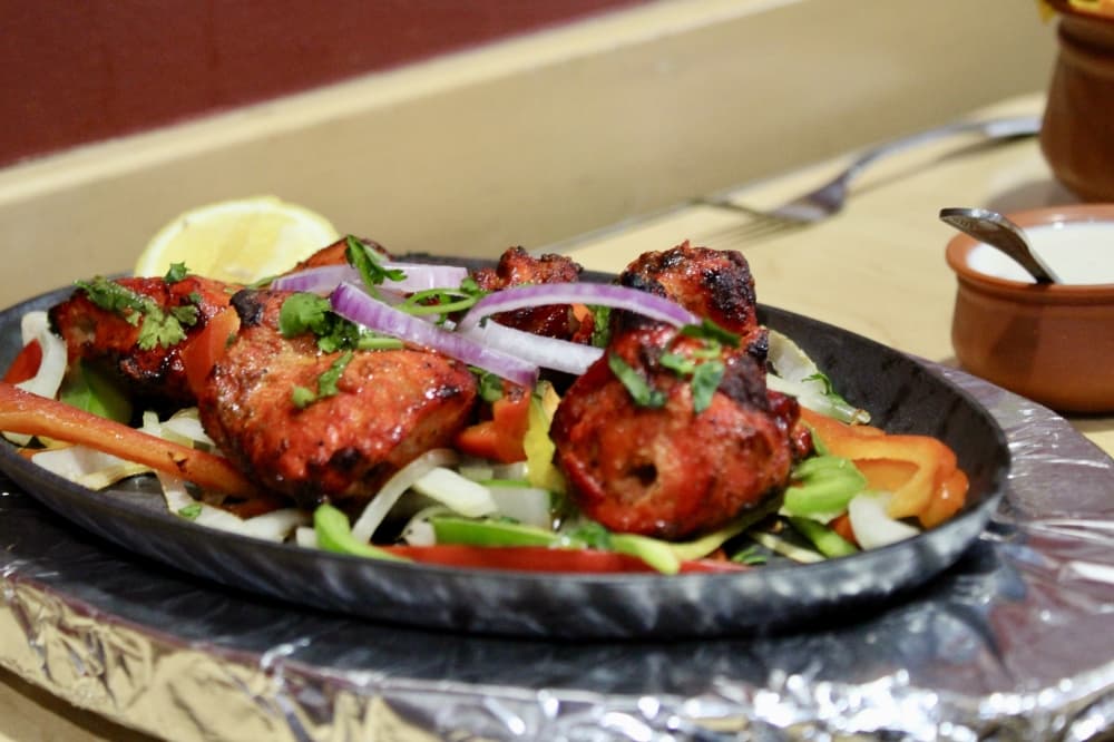 Chicken in black plate