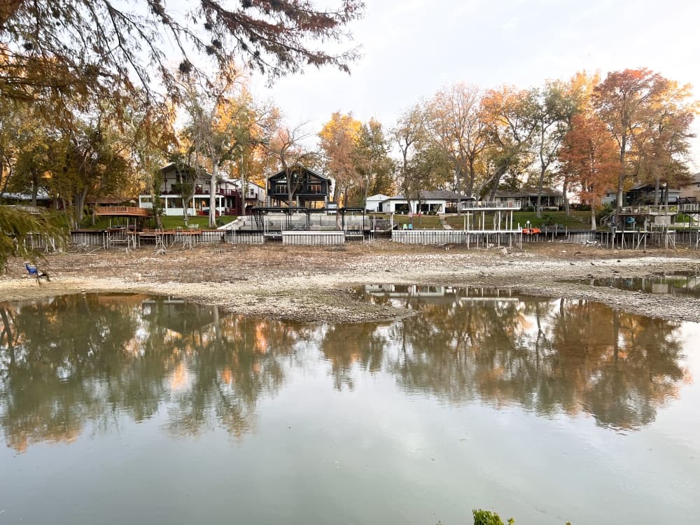 low water levels further downstream from the Lake Dunlap dam