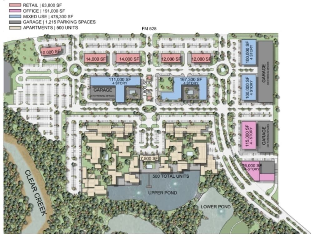Site map of the the Friendswood City Center project. (Courtesy Tannos Development Group)