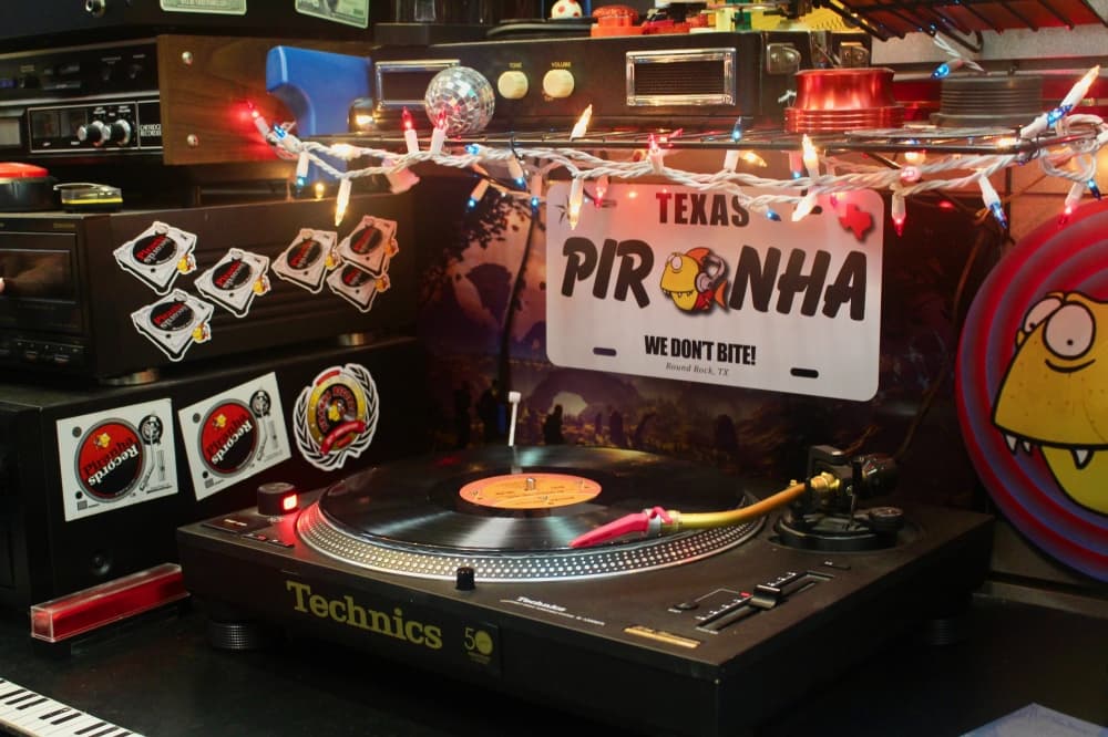 record on a record player
