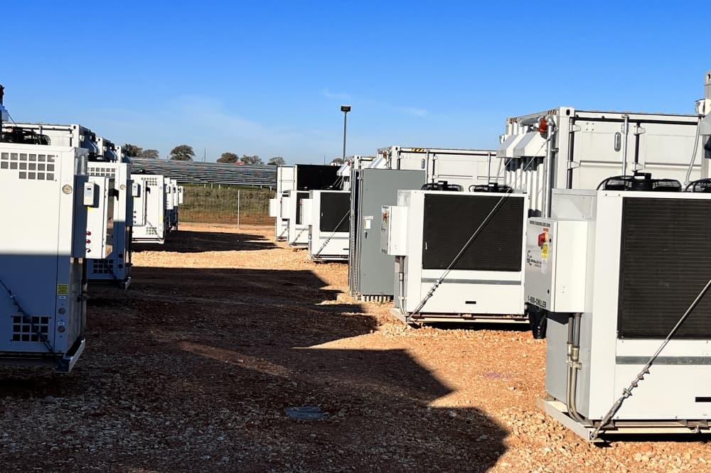 Outdoor battery banks.