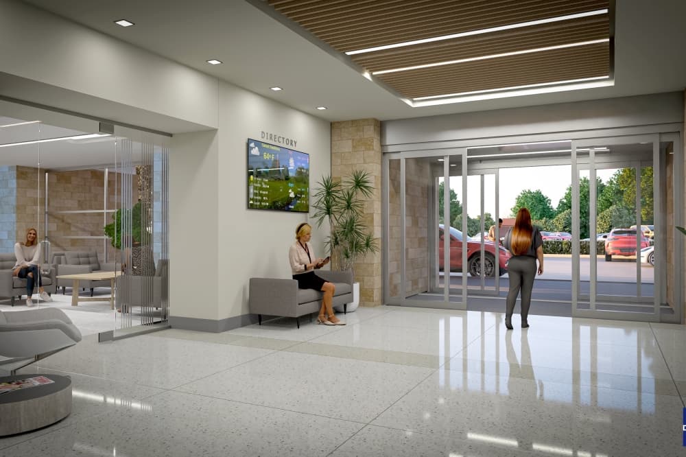 Rendering of entrance into medical office building planned at Medical City McKinney