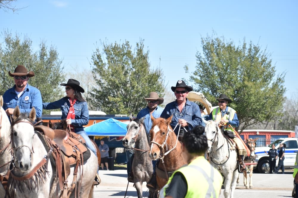 People on horses
